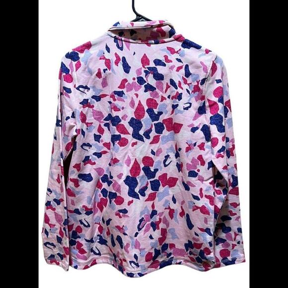 T By Talbots Top Womens Size Petite Small Colorful Geometric Collared Button-Up - Picture 2 of 3